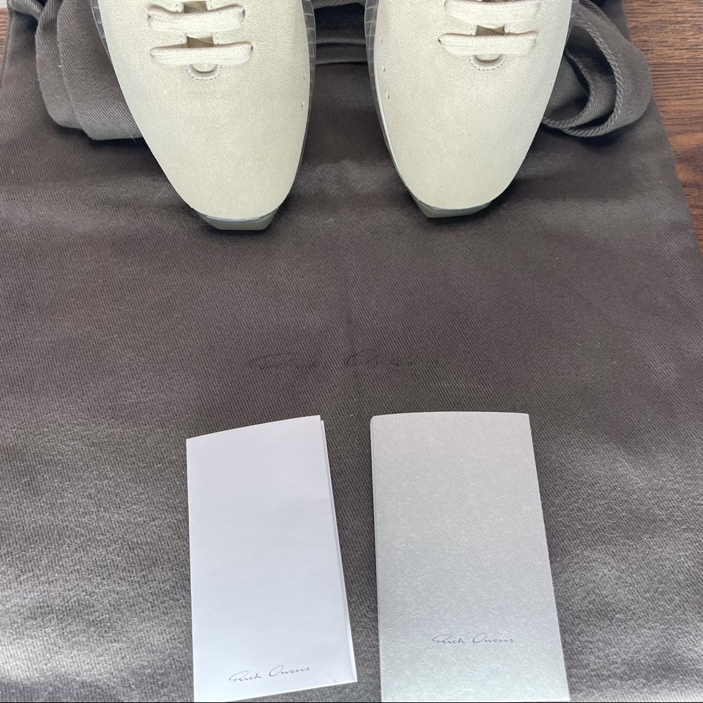 RICK Owens New Minimal Runner Sneaker In 110 Milk/Clear Size 7 EU37 - Picture 8 of 14